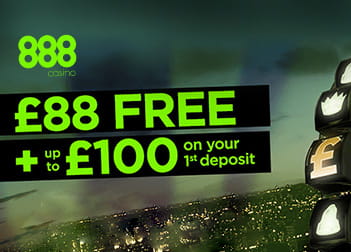 Get £100 Welcome Bonus + £88 FreePlay at 888 Casino