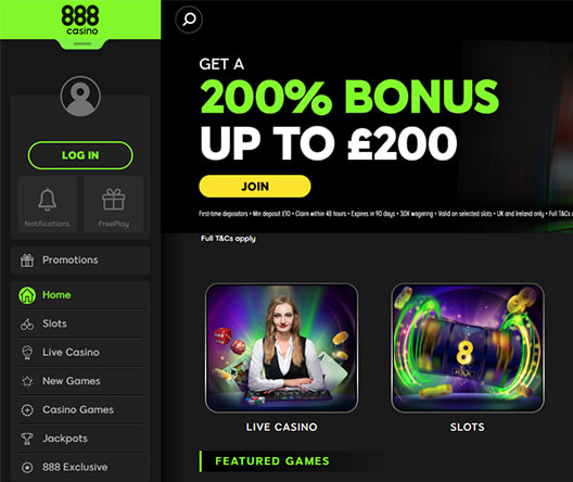 Home Page of 888 Casino