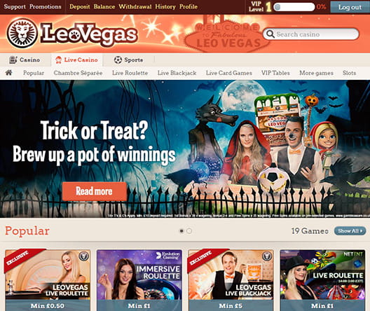 Home Page of LeoVegas